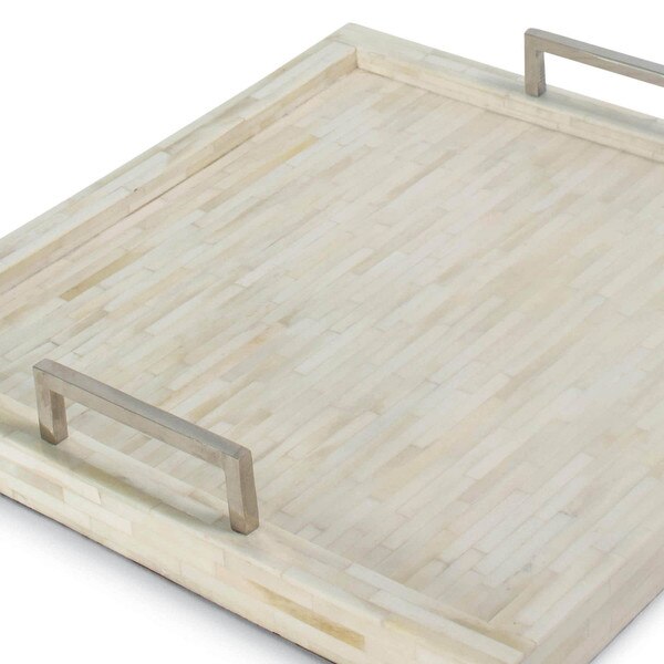 Nevis White Bone & Nickel Tray